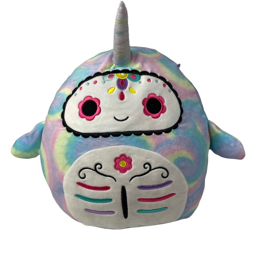 Squishmallow Igor The Narwhal TyeDye Embroidered Limited Edition Day of the Dead